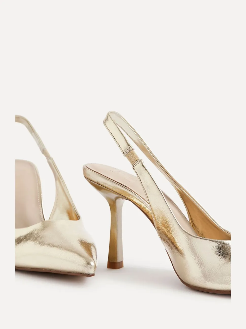 Linzi Gold Dash Slingback Court Heels