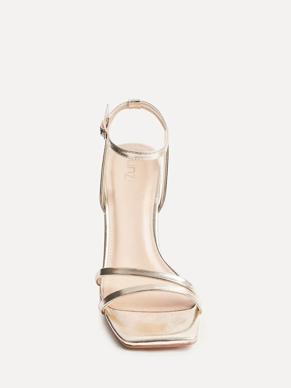 Linzi Gold Gesture Strappy Block Heel Sandals