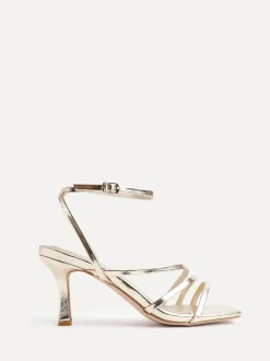 Linzi Gold Reflect Wide Fit Strappy Heeled Sandals