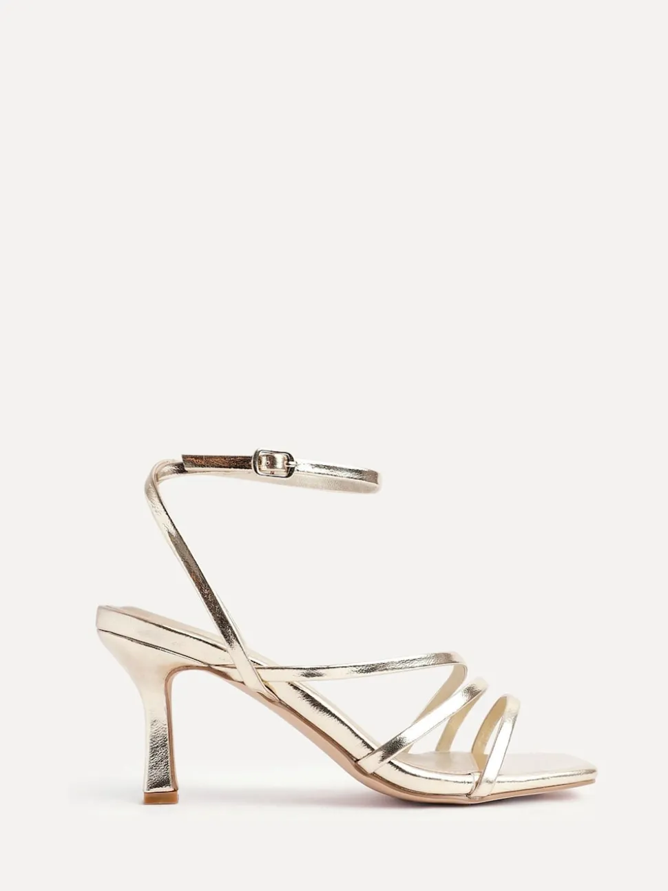 Linzi Gold Reflect Wide Fit Strappy Heeled Sandals