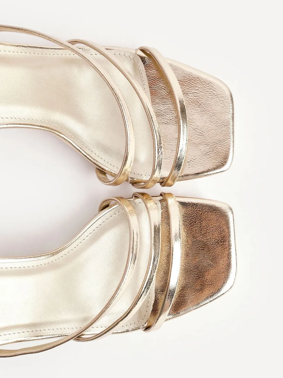 Linzi Gold Reflect Wide Fit Strappy Heeled Sandals