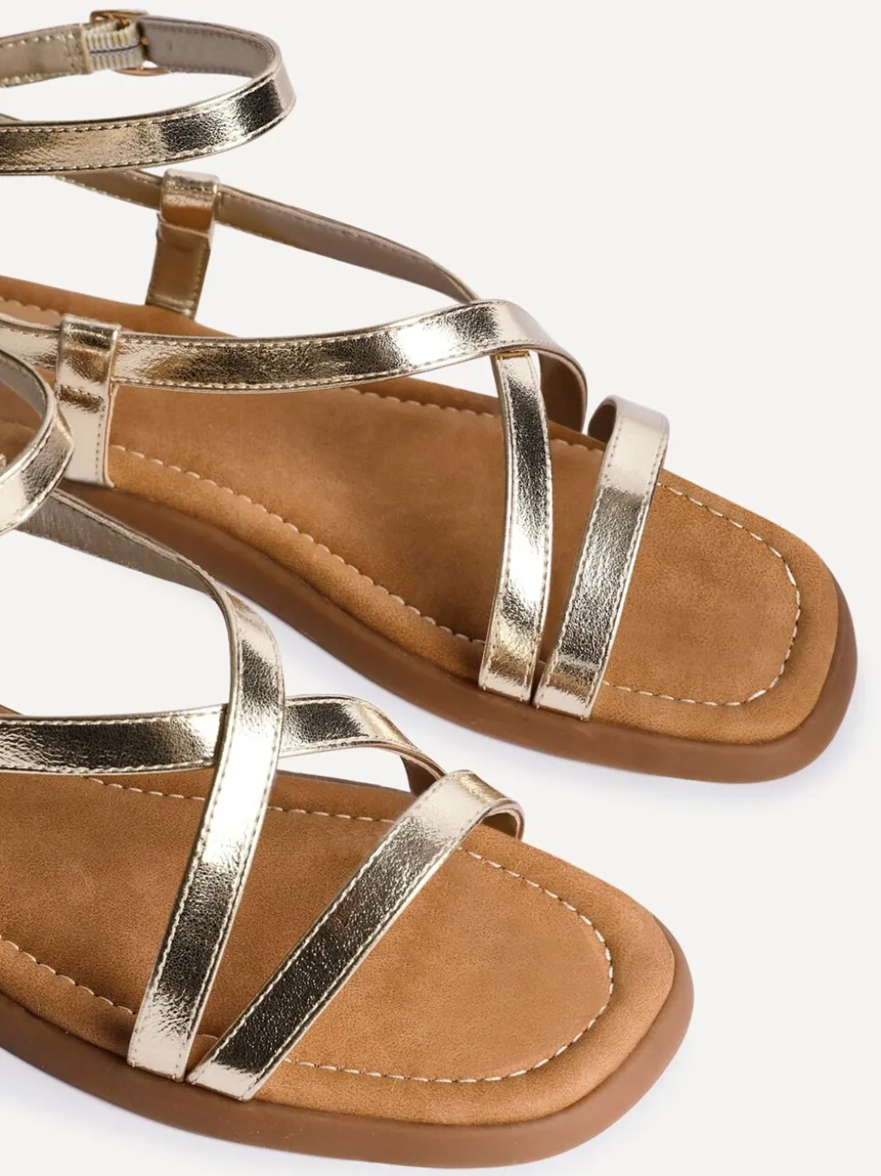 Linzi Gold Valor Strappy Gladiator Flat Sandals