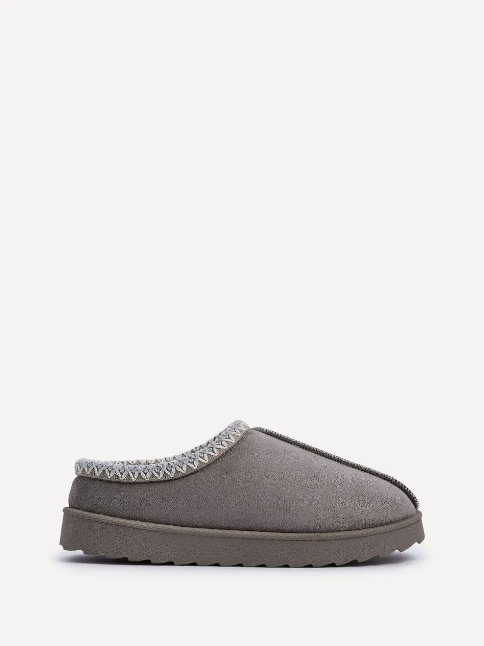 Linzi Grey Tana Faux Suede Slip-On Slippers