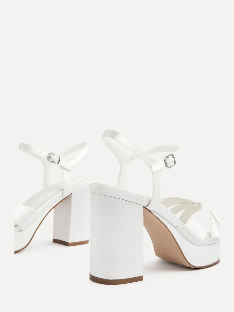 Linzi Ivory Bridal Keliah Platform Cross-Over Strap Block Heeled Sandals