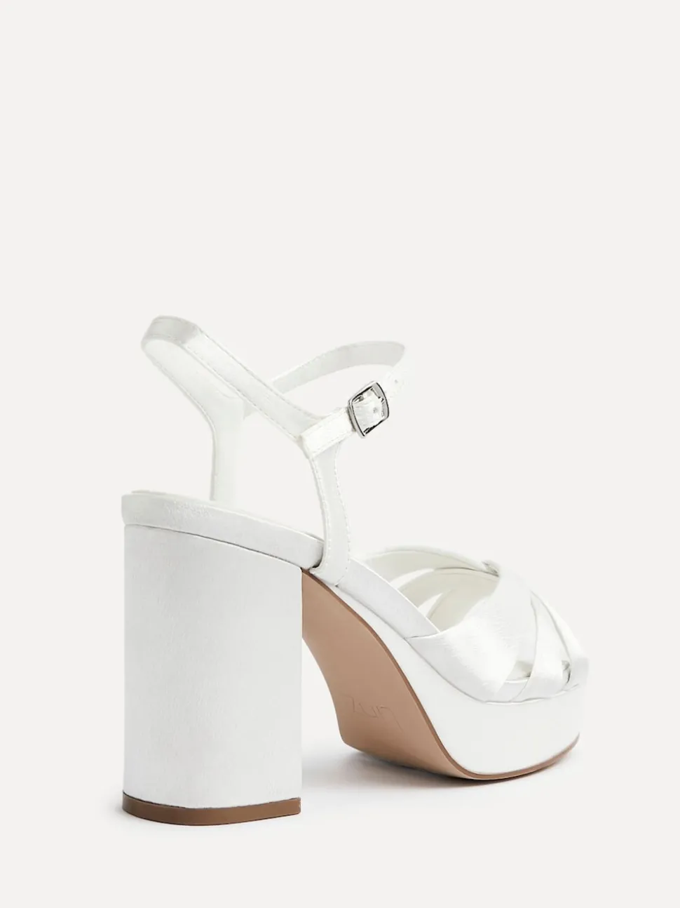 Linzi Ivory Bridal Keliah Platform Cross-Over Strap Block Heeled Sandals