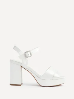 Linzi Ivory Bridal Perola Cross-Over Strappy Platform Sandals