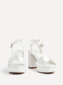 Linzi Ivory Bridal Perola Cross-Over Strappy Platform Sandals