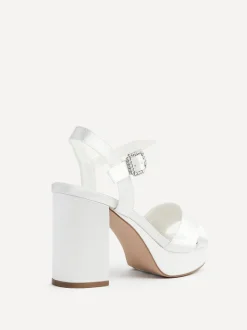 Linzi Ivory Bridal Perola Cross-Over Strappy Platform Sandals