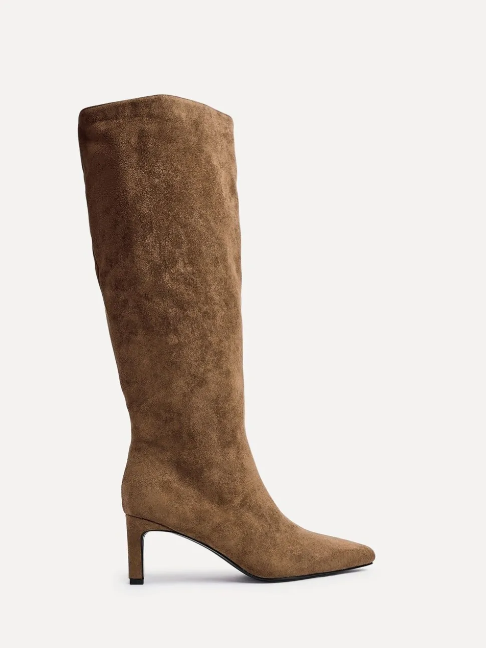 Linzi Natural High Leg Uptown Slim Block Heel High Leg Boots