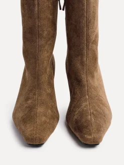 Linzi Natural High Leg Uptown Slim Block Heel High Leg Boots
