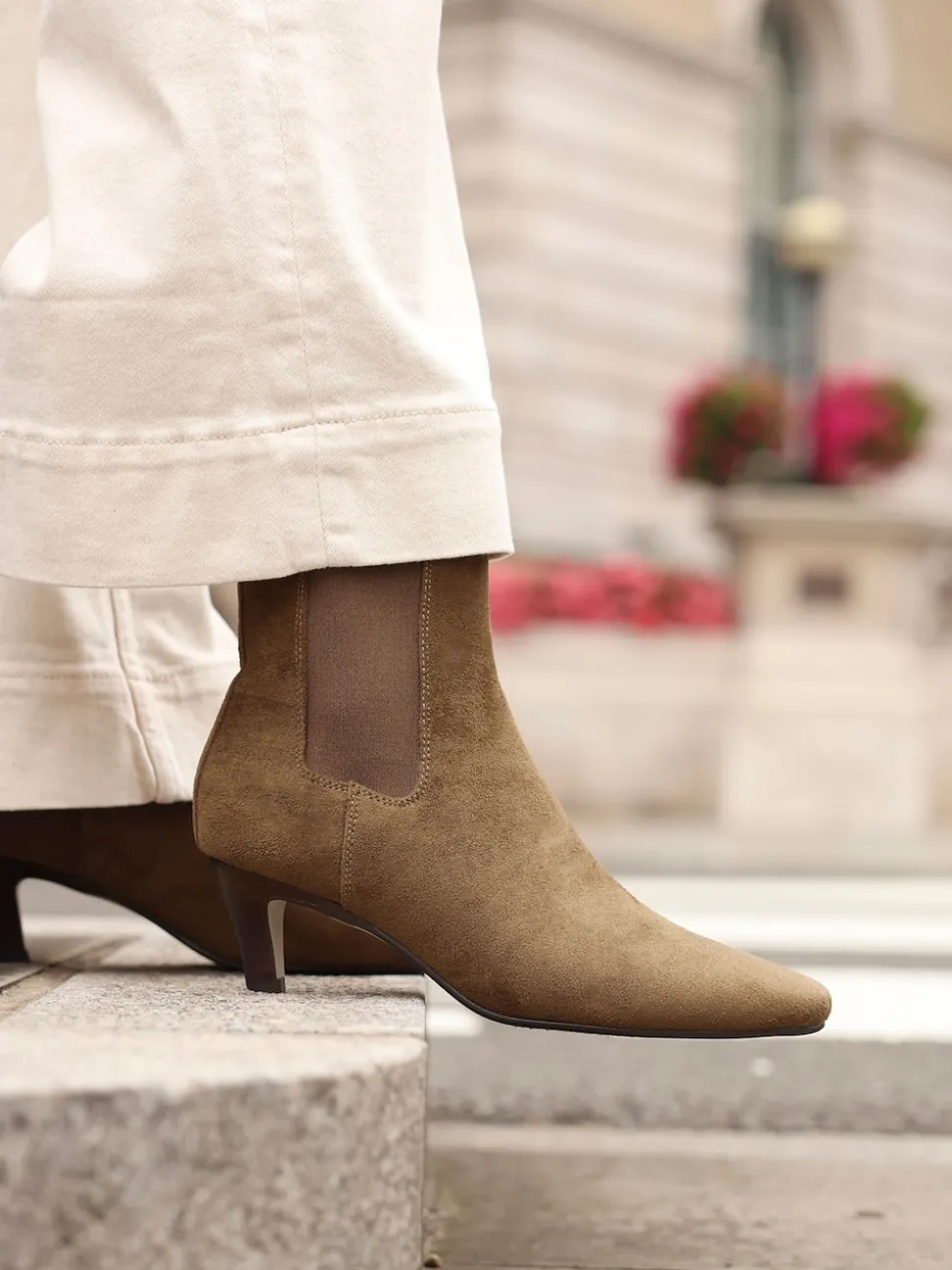 Linzi Natural Ritual Kitten Heeled Chelsea Boots