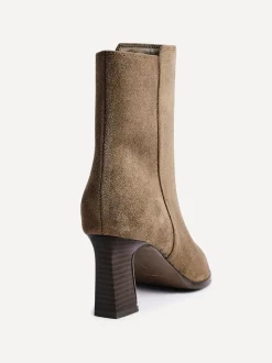 Linzi Natural Thorn Stacked Block Heel Ankle Boots