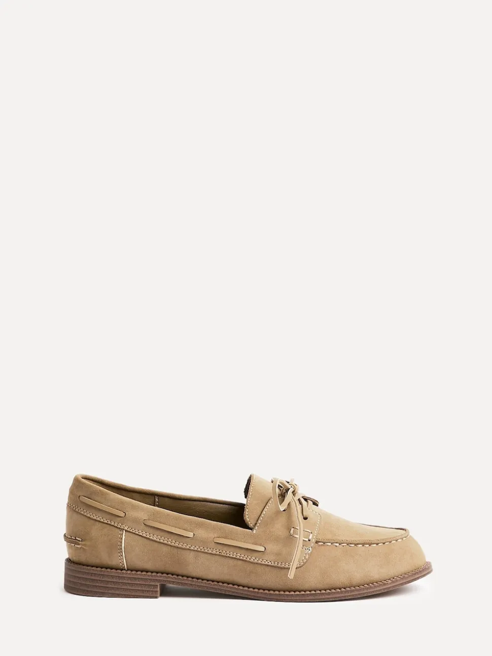 Linzi Natural Vanish Slip-On Loafers With Lace Detailing