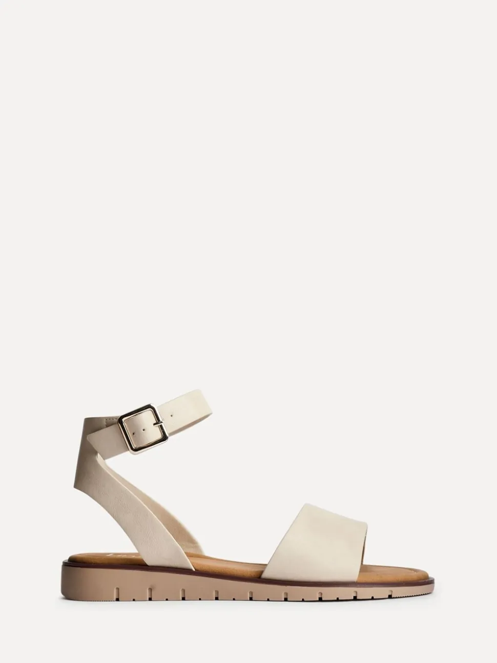 Linzi Natural Wide Fit Denia Flat Sandals
