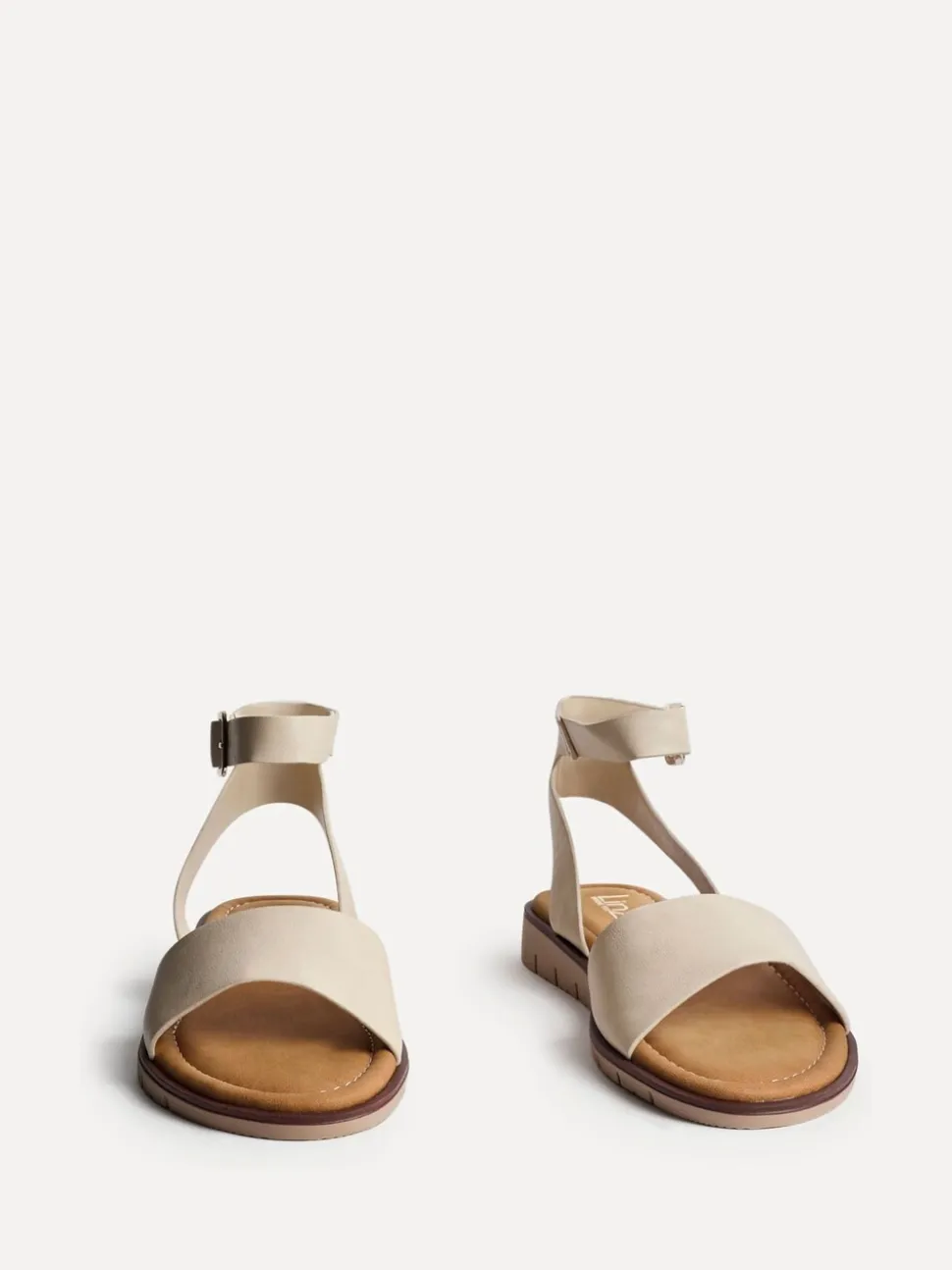 Linzi Natural Wide Fit Denia Flat Sandals