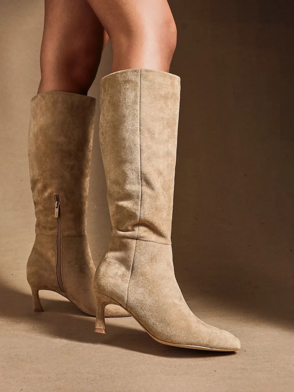 Linzi Nude Rush Pointed Toe High Leg Stiletto Boots