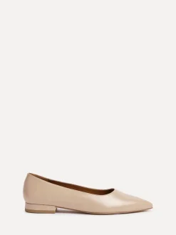 Linzi Nude Wide Fit Compete Pointed Toe Ballet Flat Shoes
