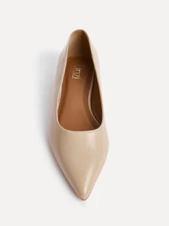Linzi Nude Wide Fit Compete Pointed Toe Ballet Flat Shoes