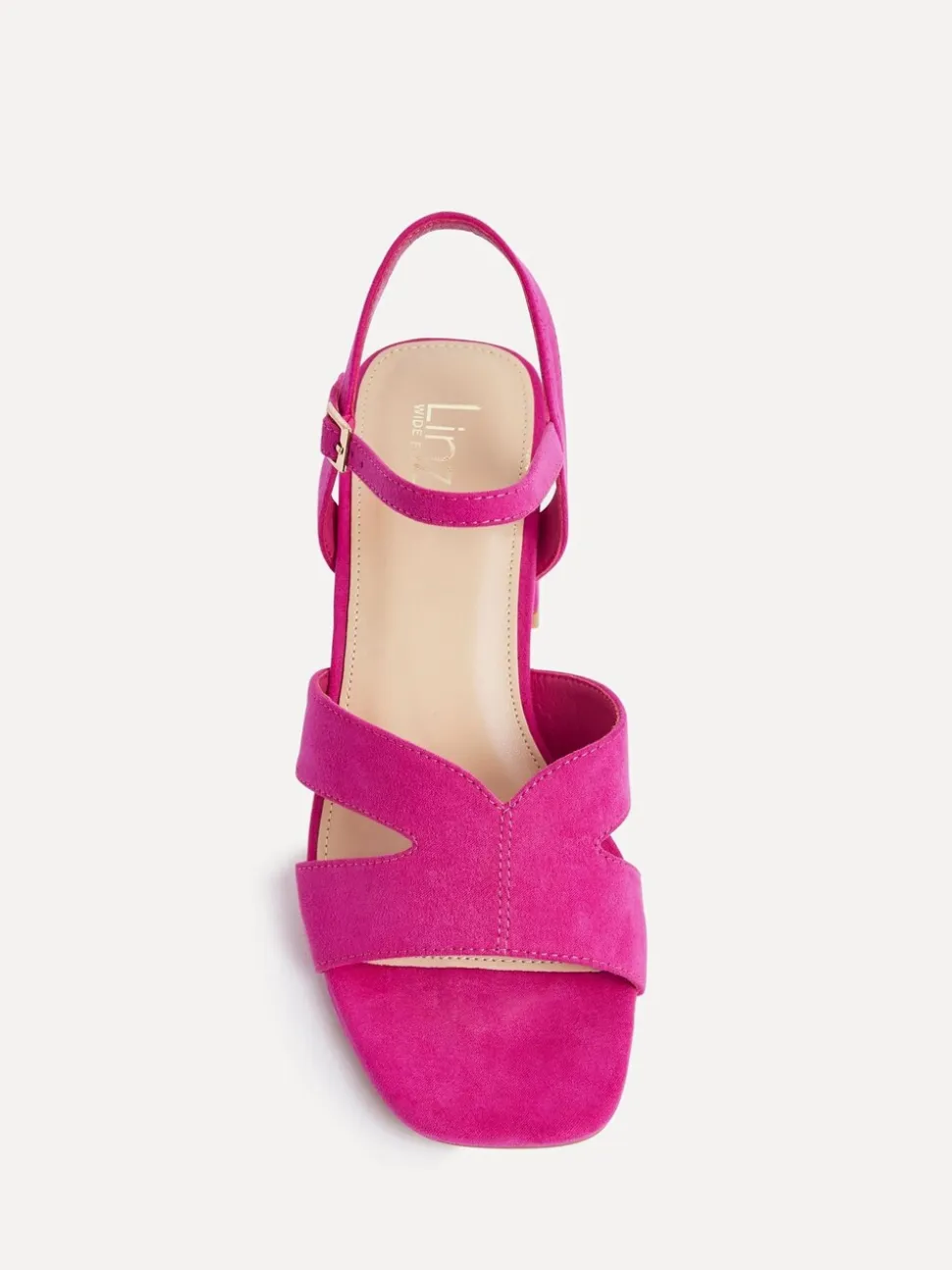 Linzi Pink Empire Wide Fit Link Detail Heeled Sandals