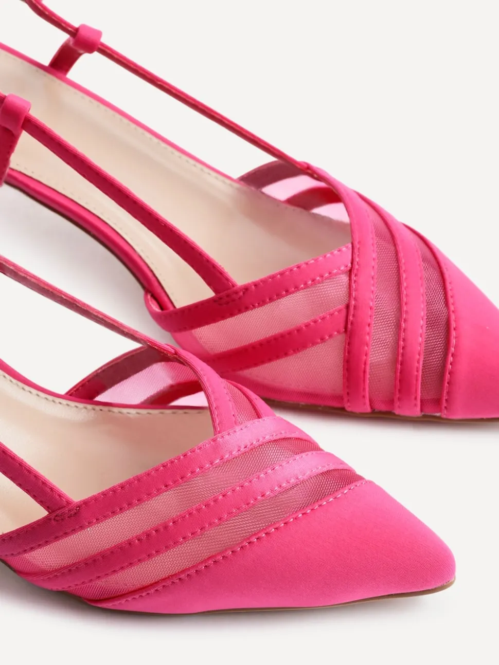 Linzi Pink Milan Mesh Court Heels