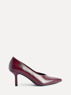 Linzi Red Bellamy V-Shaped Closed Toe Court Heels