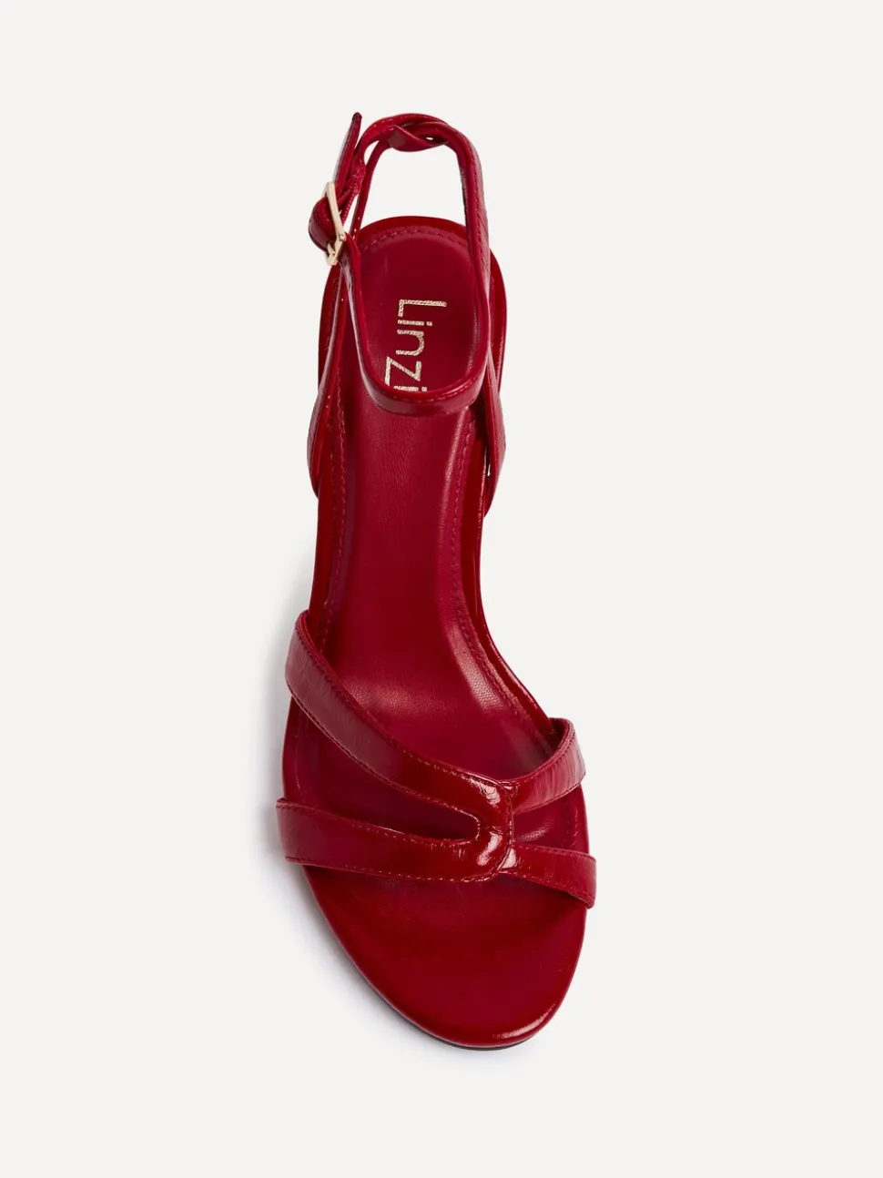 Linzi Red Bronte Heeled Sandals with Double Front Strap