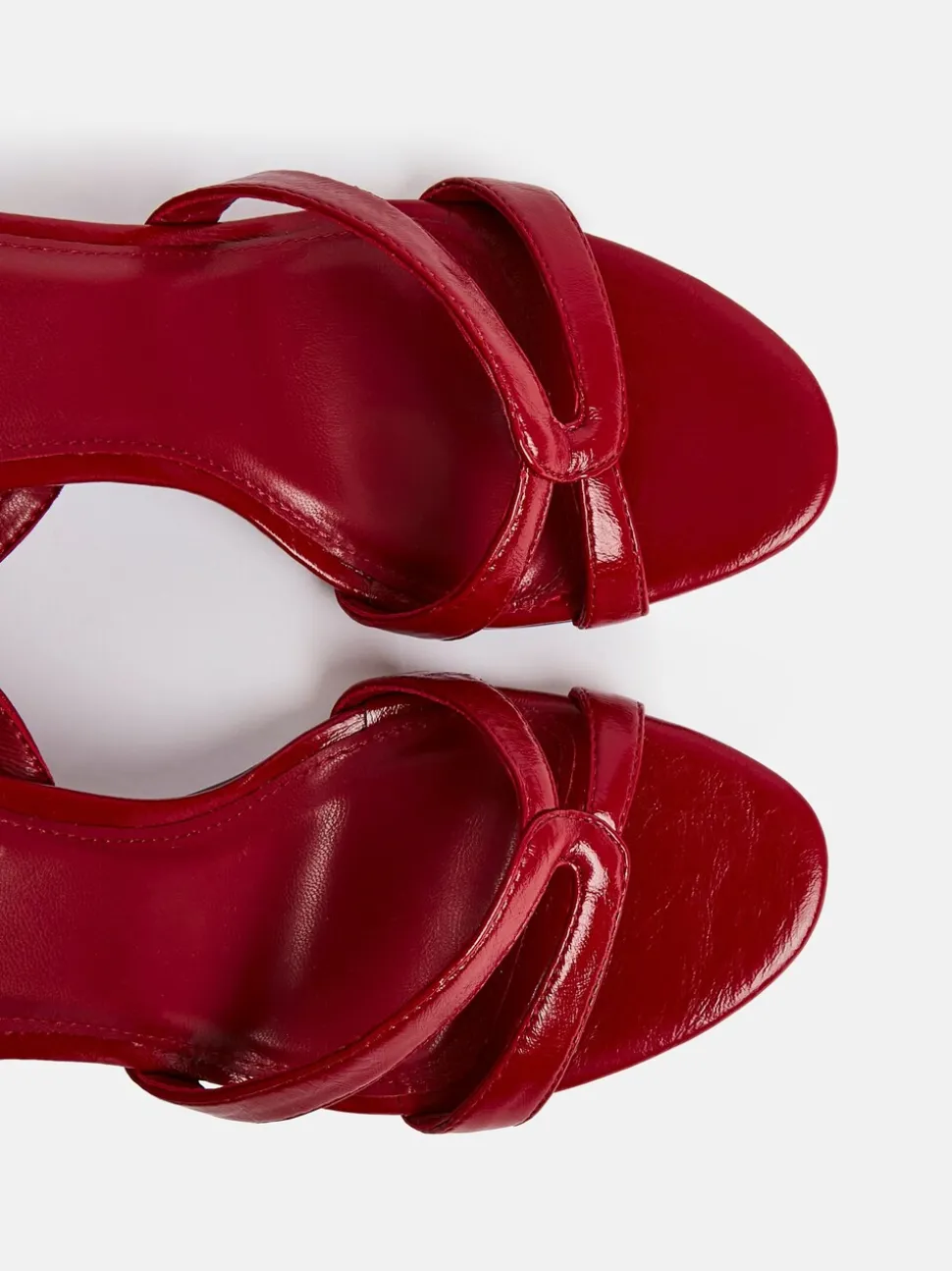 Linzi Red Bronte Heeled Sandals with Double Front Strap