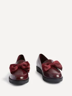 Linzi Red Cathy Platform Loafers with Large Bow