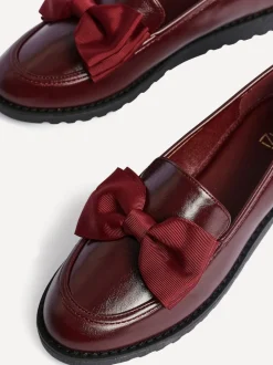 Linzi Red Cathy Platform Loafers with Large Bow
