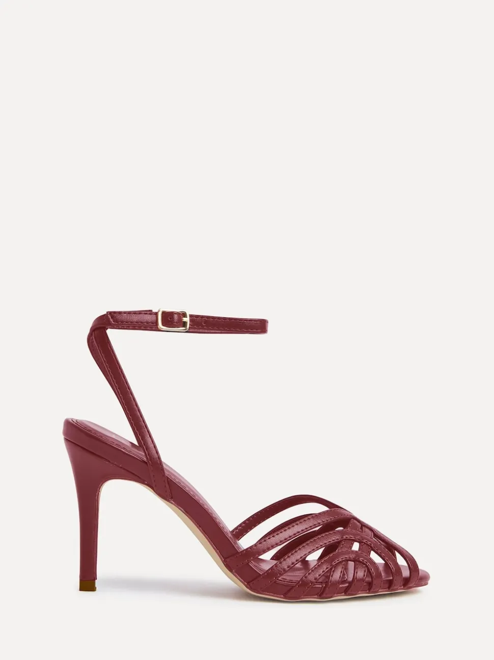 Linzi Red Eros Caged Stiletto Heel Sandals