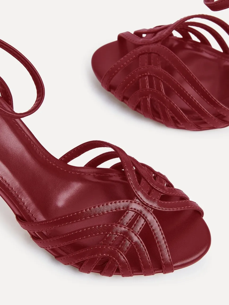 Linzi Red Eros Caged Stiletto Heel Sandals