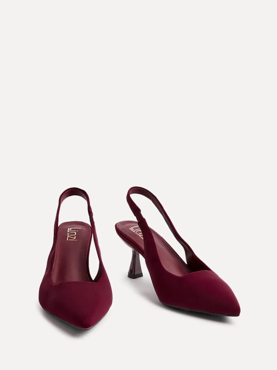 Linzi Red Izzie Wide Fit Slingback Court Heels