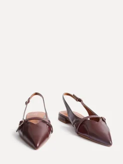 Linzi Red Prague Pointed Toe Ballet Flats With Buckle Detail