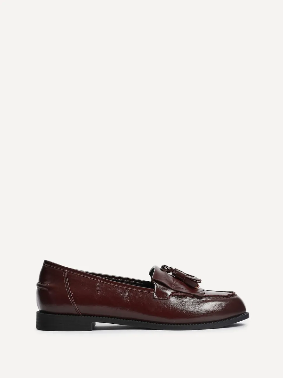 Linzi Red Rosemary Classic Slip-On Loafers With Tassel Detail