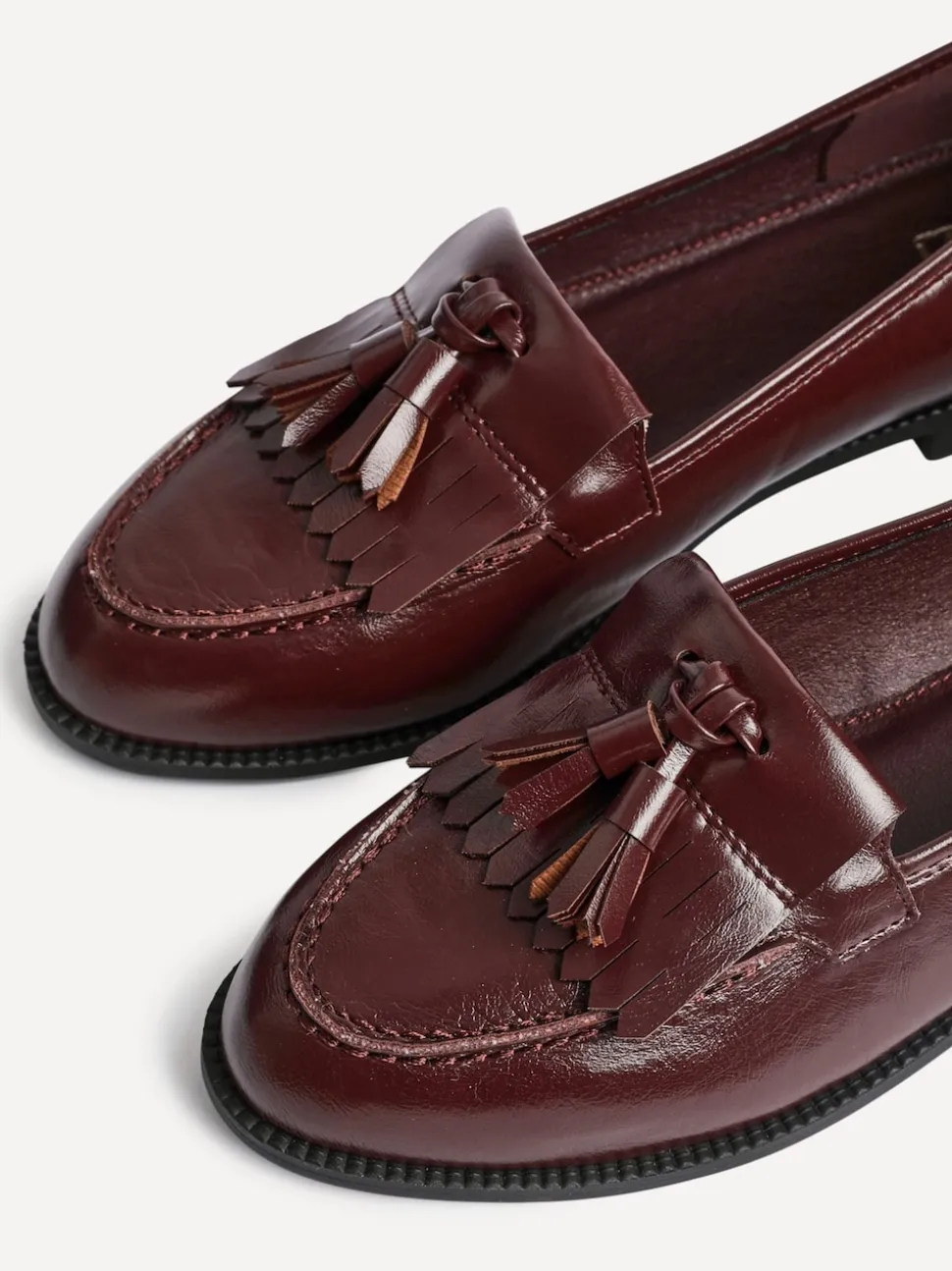 Linzi Red Rosemary Classic Slip-On Loafers With Tassel Detail