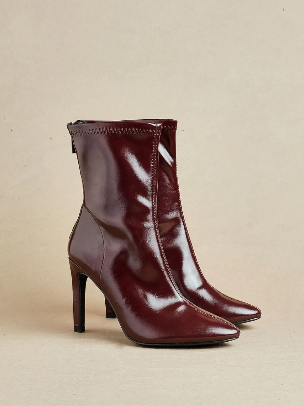 Linzi Red West Pointed Toe Ankle Boots With Stiletto Heel