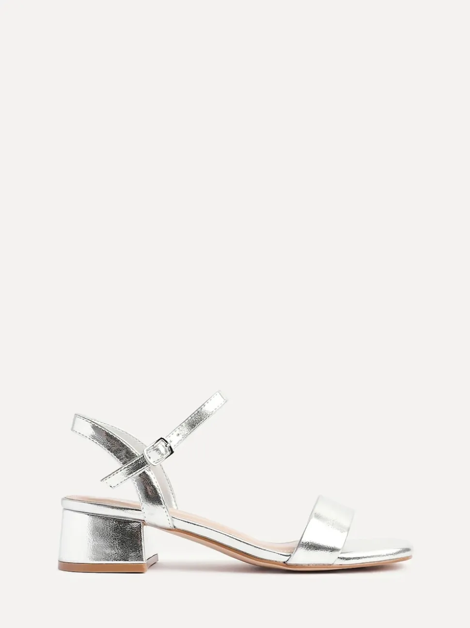 Linzi Silver Tillie Barely There Low Block Heel Sandals