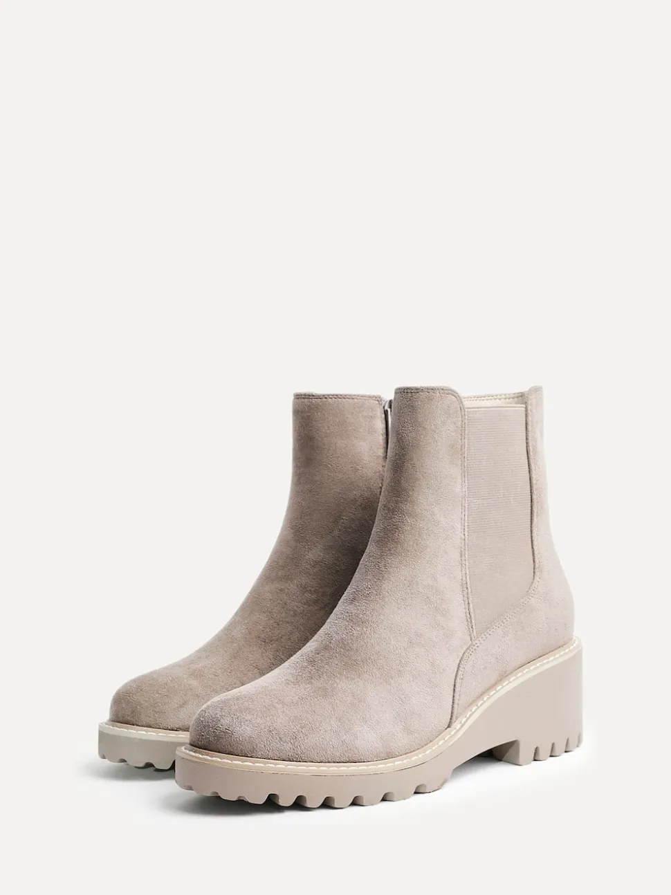 Linzi Taupe Attend Chelsea Wedge Boots