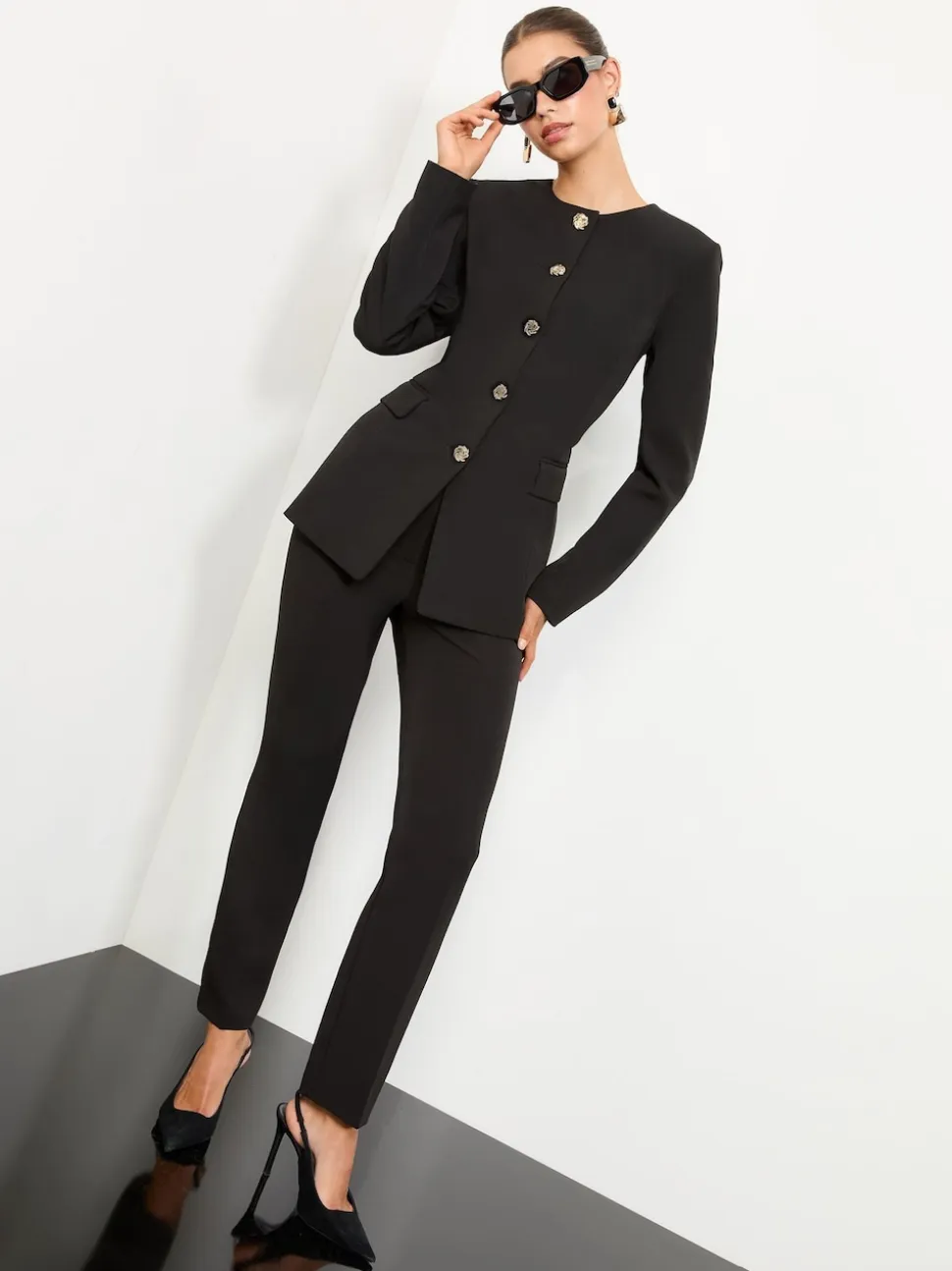 Lipsy Black Collarless Blazer