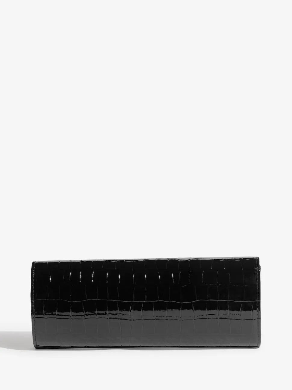 Lipsy Black Croc Affect Clutch Bag