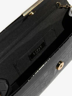 Lipsy Black Croc Affect Clutch Bag