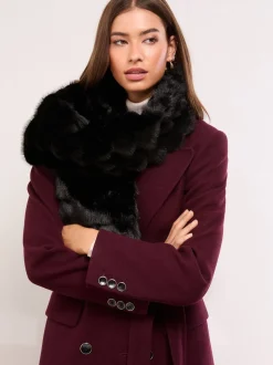 Lipsy Black Faux Fur Scarf