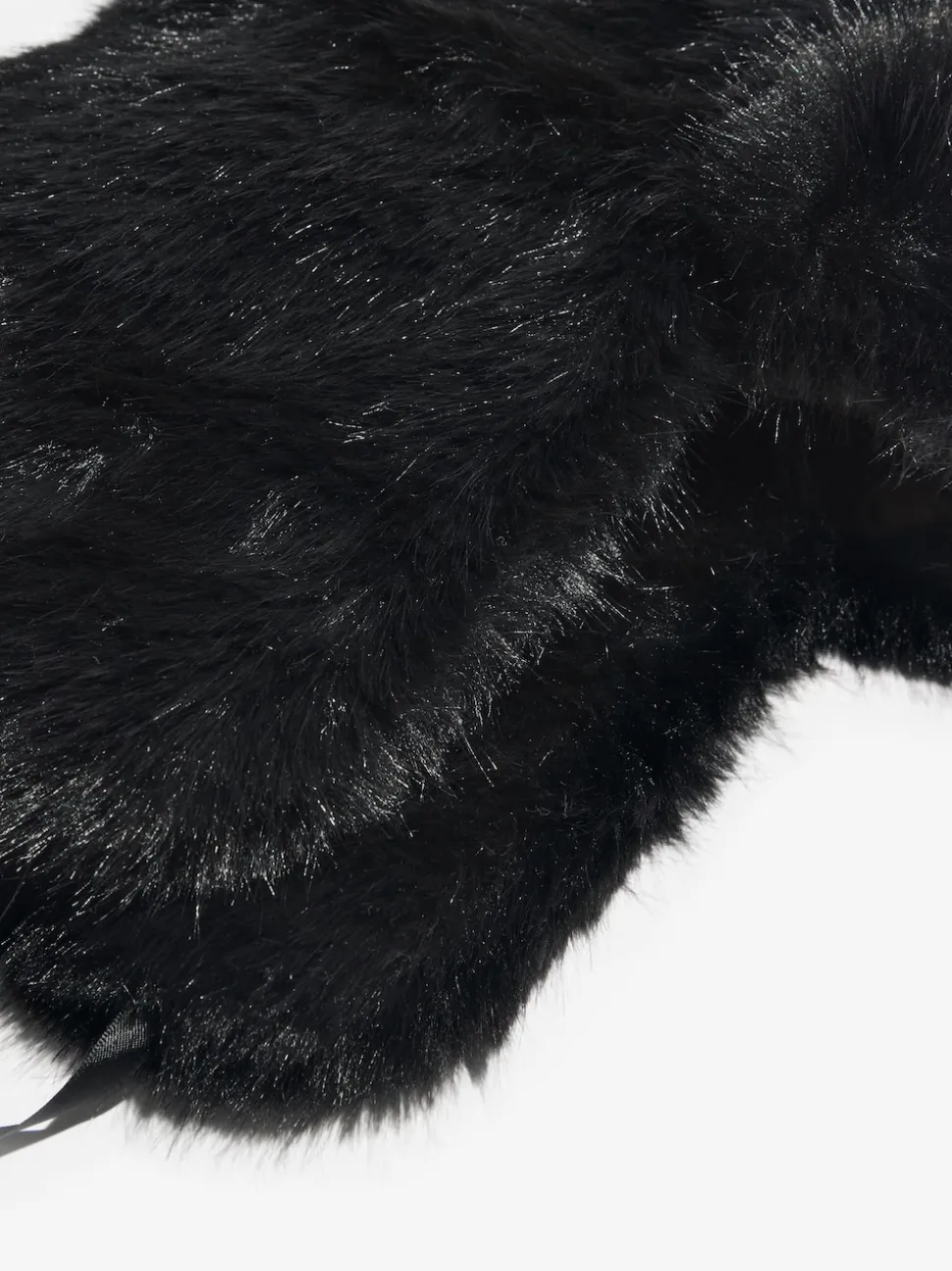 Lipsy Black Faux Fur Trapper Hat with Poms