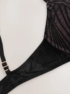 Lipsy Black Geo Lace Triple Boost Bra