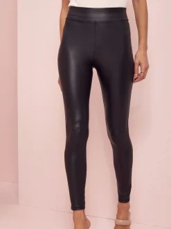 Lipsy Black High Waist Leather Look Leggings
