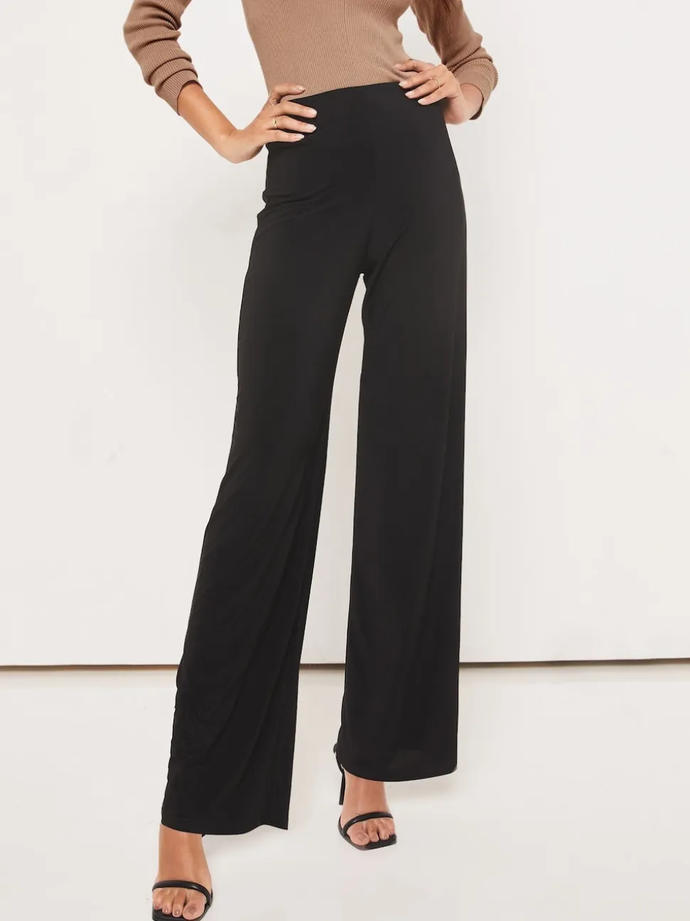 Lipsy Black High Waist Wide Leg Trousers