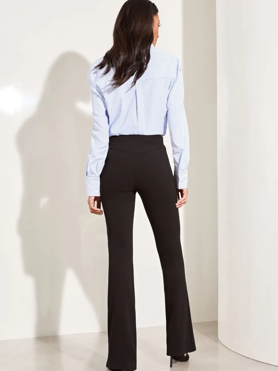 Lipsy Black High Waisted Contour Bootleg Flared Trousers