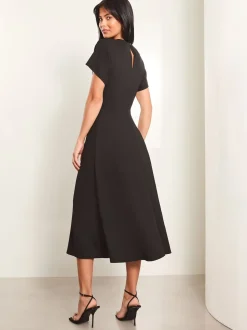 Lipsy Black Knot Side Midi Dress