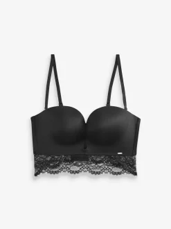 Lipsy Black Lace Plunge Strapless Bra