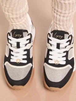 Lipsy Black Lace Up Chunky Runner Sports Trainers
